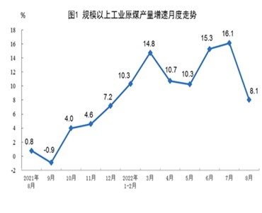 2022年8月國內能源生產(chǎn)情況